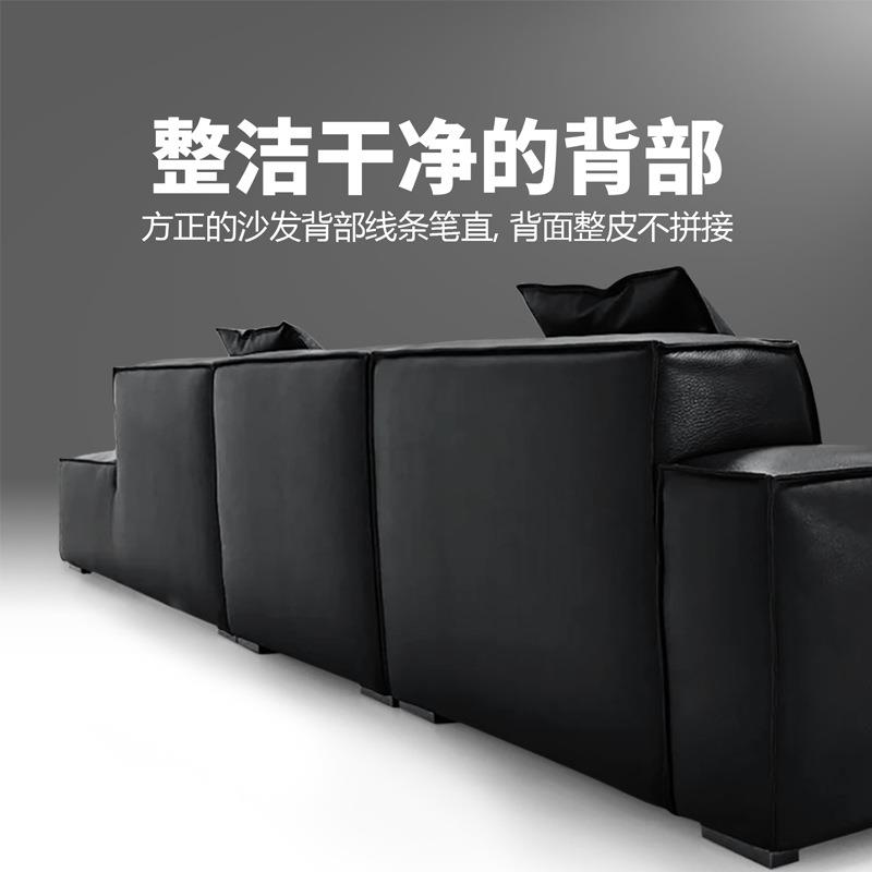 真豆腐块沙沙皮质硕源皮沙发简约头层牛皮皮沙发客厅家用豆腐块直