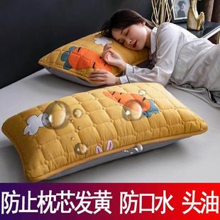 防油头防水枕套流口水男士防油枕头套保护套防口水隔汗