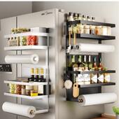 厂家直销日式 多功能多场景大号冰箱挂架 铁艺金属磁吸冰箱架