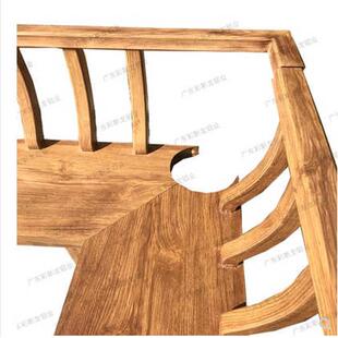 凉亭景点靠公园构件铝椅吴王飞来古建靠美人木纹仿铝合金金属中式