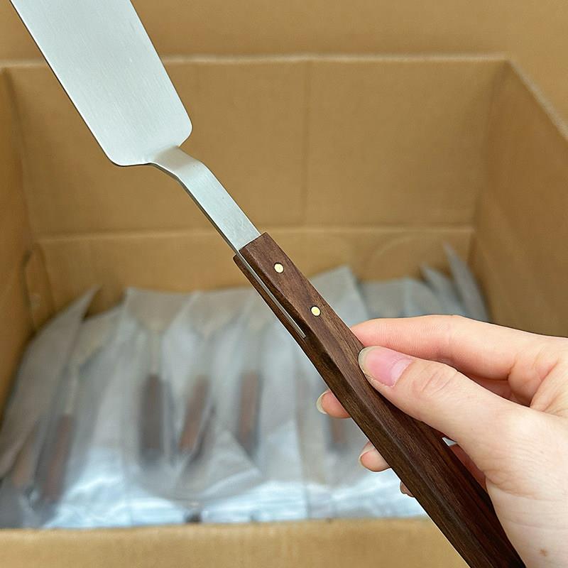 新款316不锈钢煎铲胡桃木柄把小锅铲家用炒菜铲子小号老式锅铲