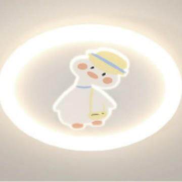 儿童房灯现代简约北欧创意卡通卧室氛围发光灯可爱网红鸭子吸顶灯