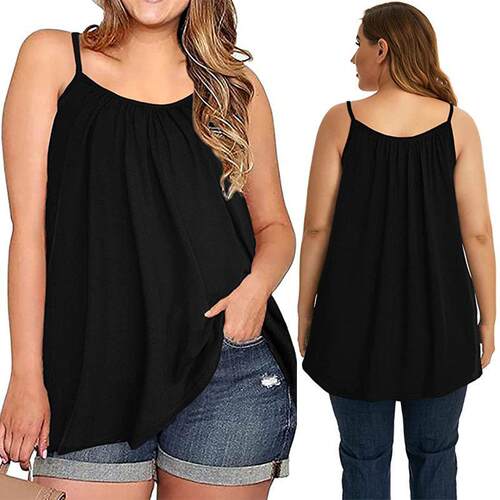 Women Camisole Built Bra Adjustable Spaghetti Strap Tank