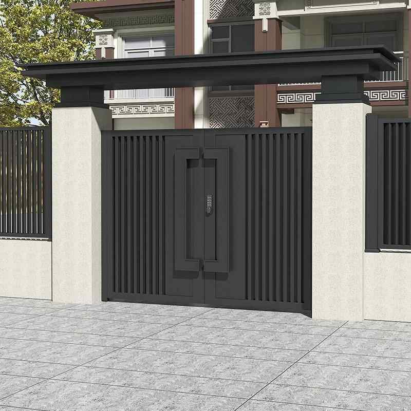 金护栏庭院合门小铝无品牌/区大门农村自建房电动院子大门铝艺铁