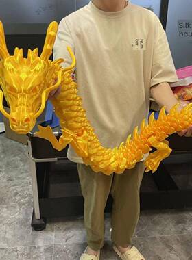 3D打印中国龙水晶龙飞龙桌面摆件园林景观手工工艺玩具街头小摊