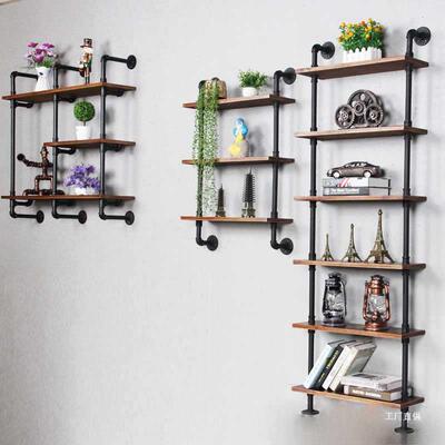 铁艺水管墙上物架客厅创置意壁挂墙面装饰复工业实F96S775S风木隔