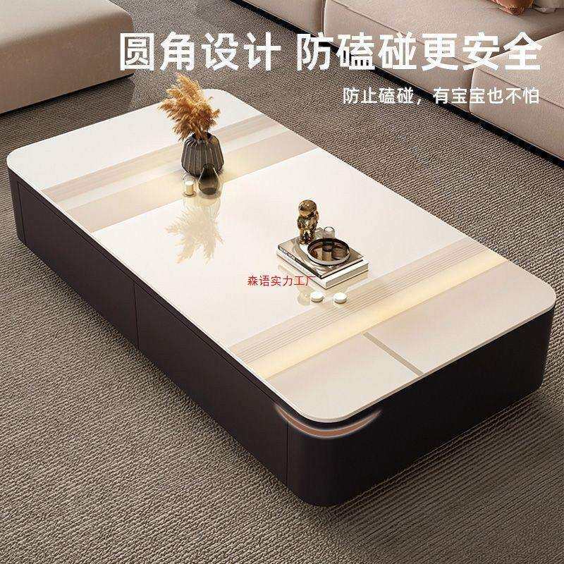 玻璃茶几家用客厅2026新款简约网红整装小户型落地茶桌电视柜组合