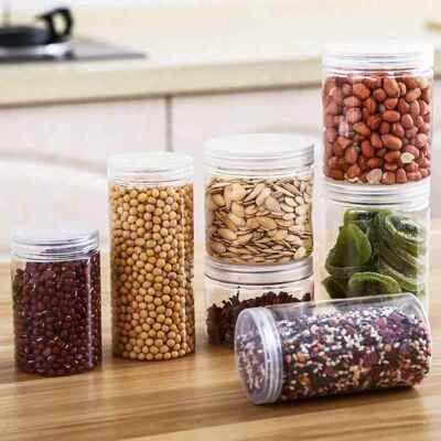 Clear Lid PET Airtight Jars, Food-Grade Empty Plastic Bottle