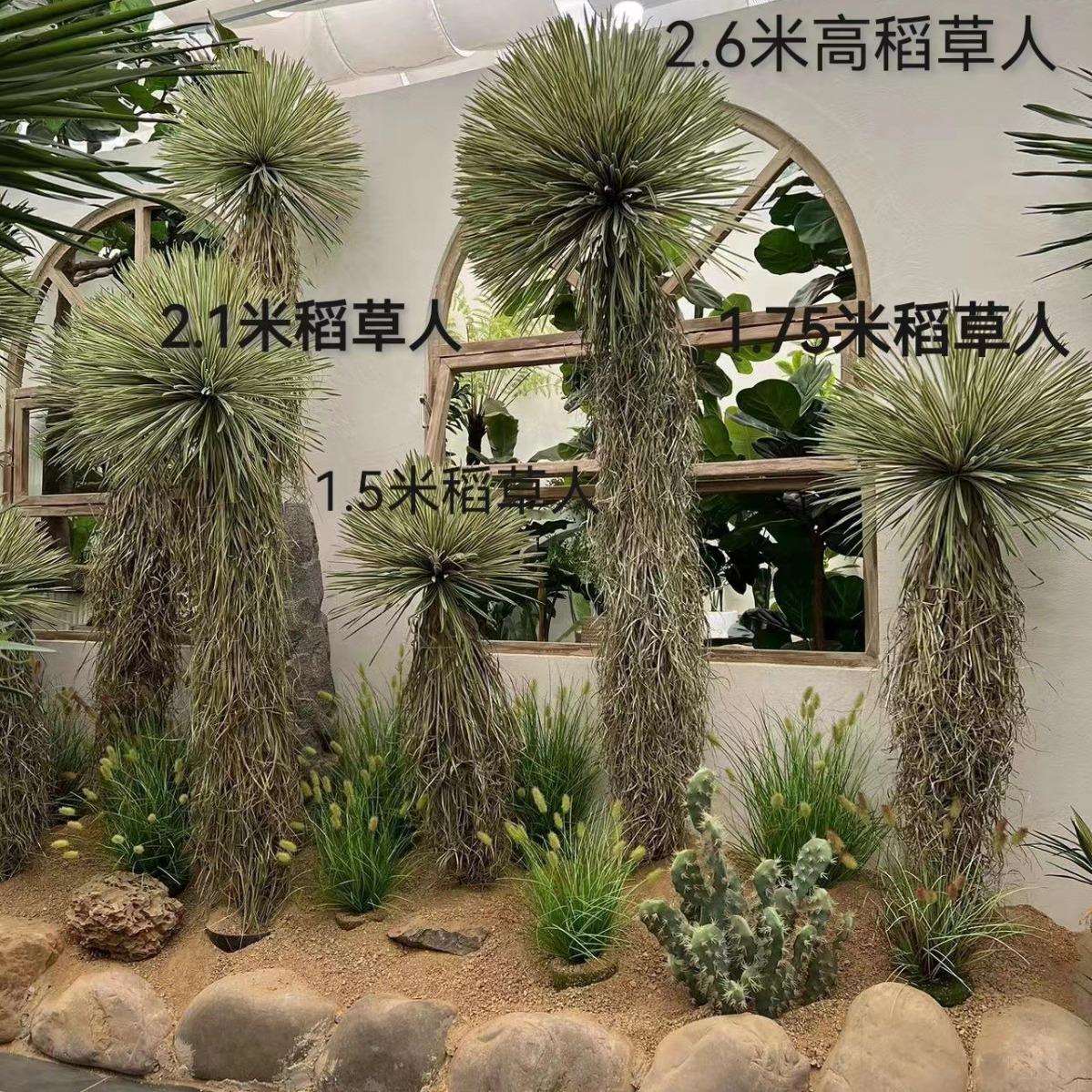 含阳仿真热带沙漠植物沙生植物造景大型落地盆栽稻草人假树盆栽