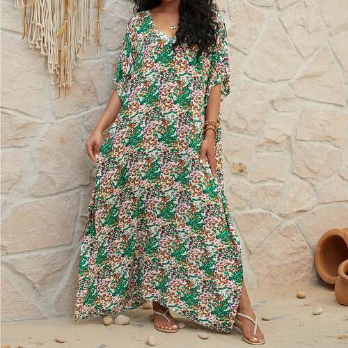 Cotton beach cover, long skirt, sun protection shirt,