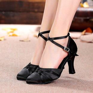 Silk Tango Dancing Shoes Ballroom Dance Latin Satin Salsa