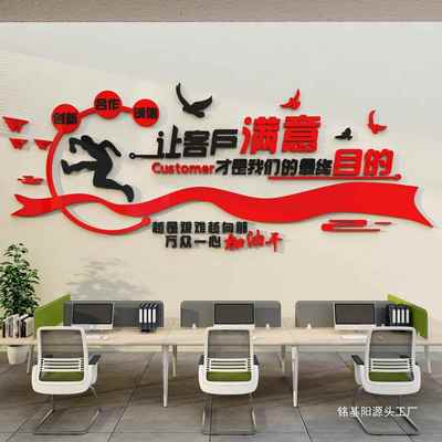 标HHV进门背景布置办语公志公氛围贴纸墙室面装饰激励司企业文化