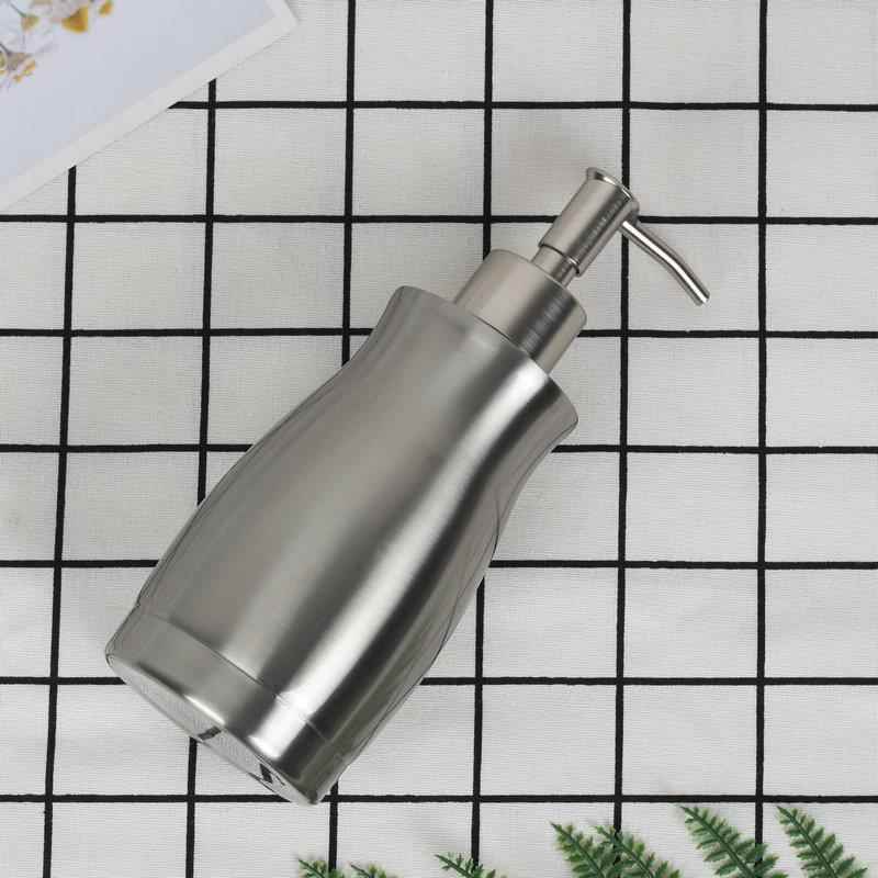 新款直销现货家用304不锈钢乳液瓶400ml手动皂液器卫浴洗手液瓶