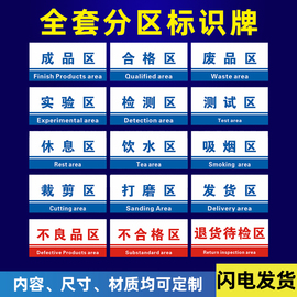 工厂生产车间仓库标识牌分区验厂区域划分标志验厂标示指示提示科室牌，导视成品区不良品合格材料放置包装区