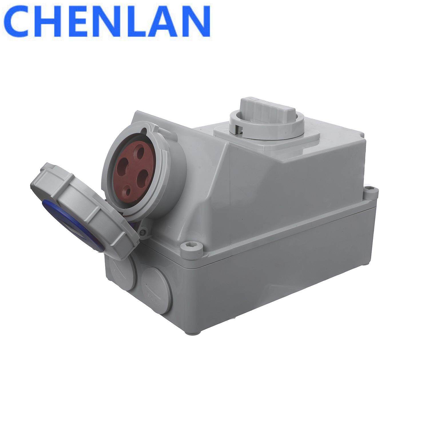 63A6h单相三孔机械联锁带隔离开关插座防水防尘2P+E 220-250V