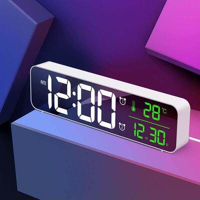 LED Digital Alarm Clock Temperature Bedside Time Display