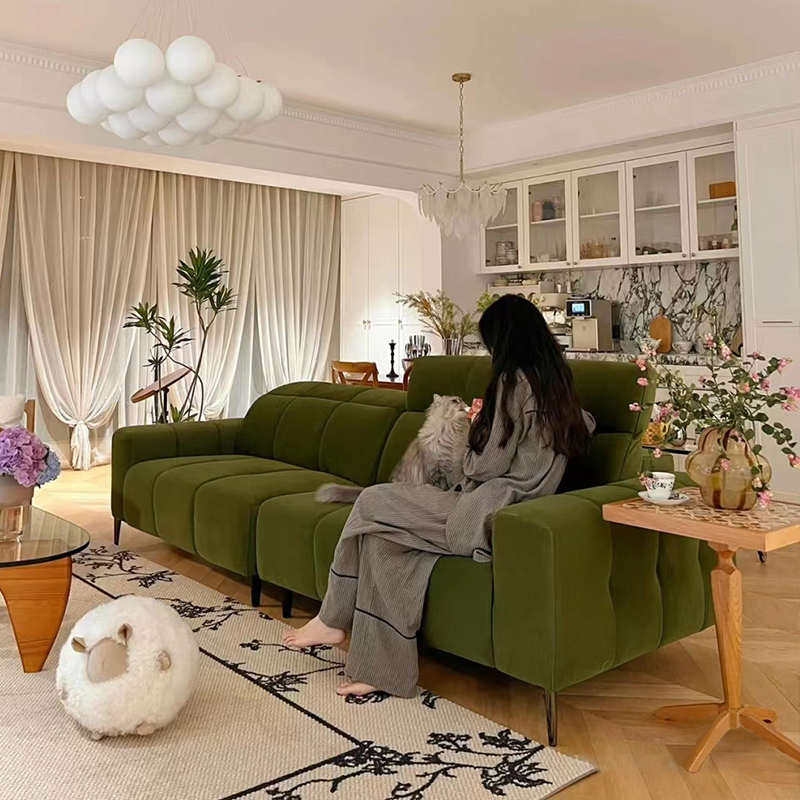 现代简约三人位双人直排布艺沙发客厅2024新款猫抓公寓小户型沙发