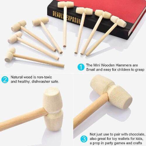 A56X 20Pcs Wood Hammers, Wooden Hammer For Chocolate,
