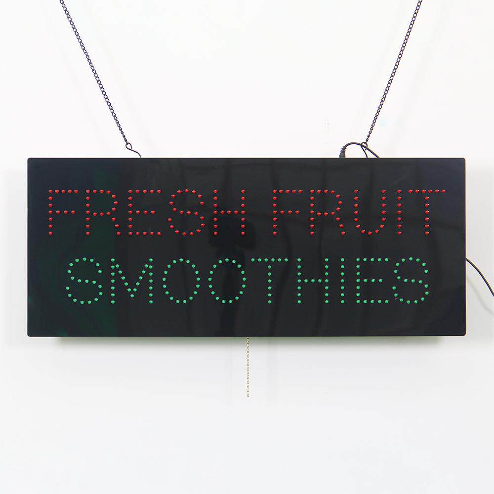 亚马逊热销11*27英寸水果店广告牌 LED FRUIT SMOOTHIES SIGN