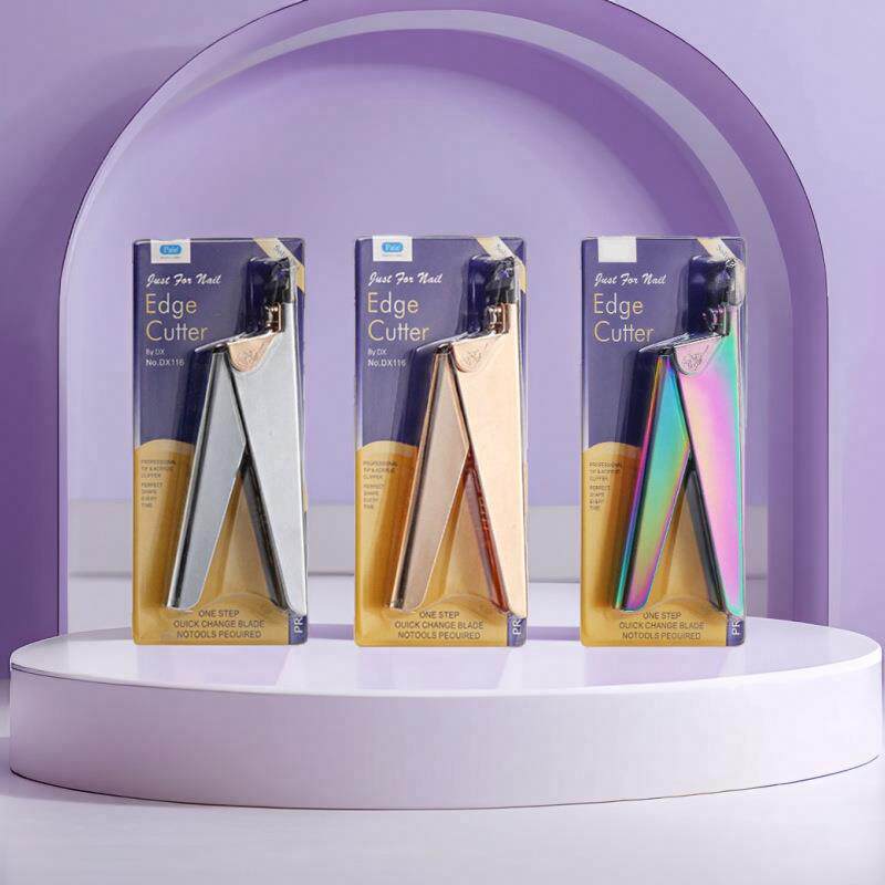 美甲一字剪工具不锈钢U形剪甲片剪指甲钳光疗甲延长修型剪刀