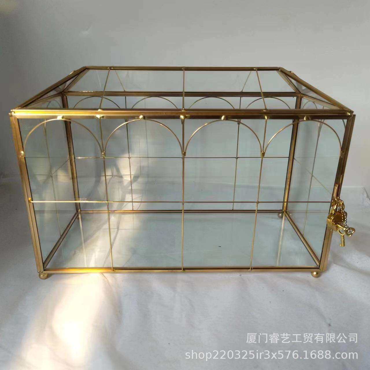 玻璃花房婚礼酒店家居客厅微景观摆件卡片红包收纳盒