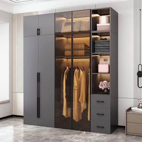 轻奢家VLG用衣柜卧室实木代简储物简易现玻璃门组合约子大衣柜橱