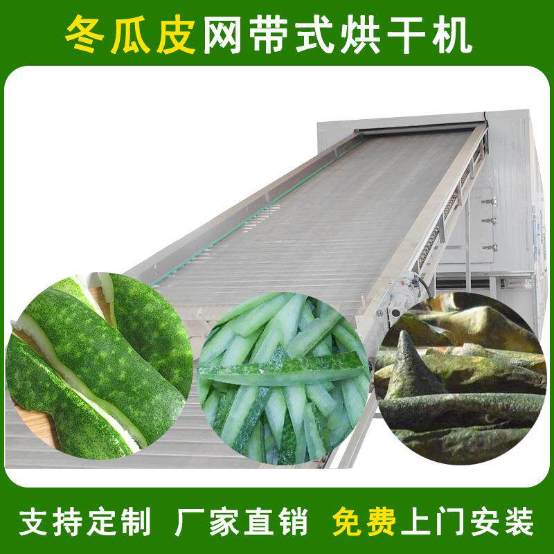 大型冬瓜皮烘干机履带式白瓜皮烘干机智能白东瓜皮脱水干燥设备