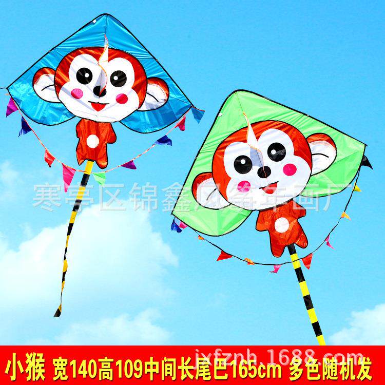 潍坊儿童卡通三角风筝小猴好飞地摊产品户外广场亲子游玩YCH