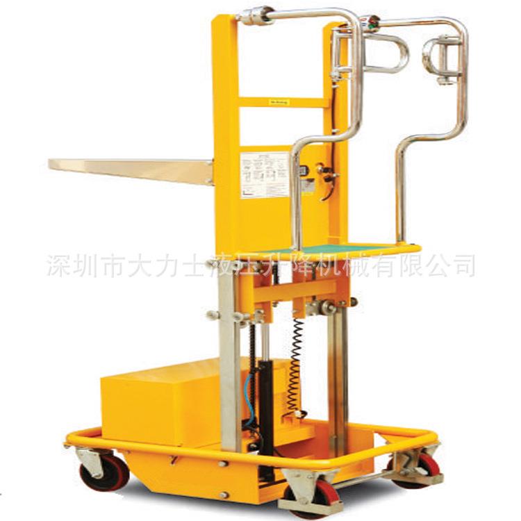 单门架电动取货/取料车半自动登高取货机半电动高空取料机
