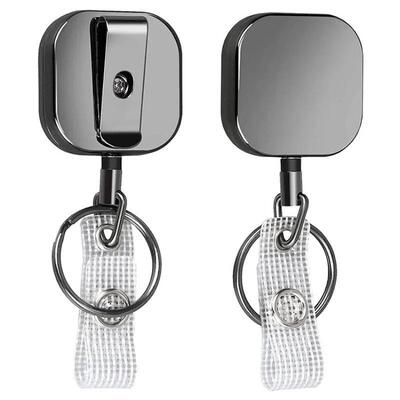 1pcs Retractable Badge Reel ID Card Lanyard Name Tag Metal K