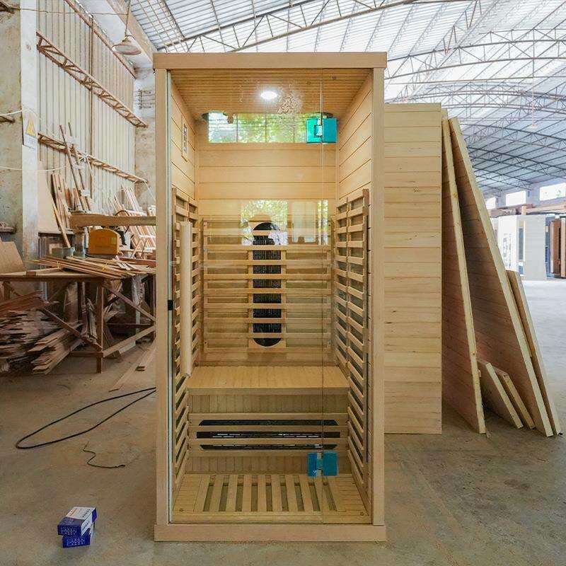 财升工厂直销室内1人用铁杉汗蒸房红光疗法家用小型红外线桑拿房