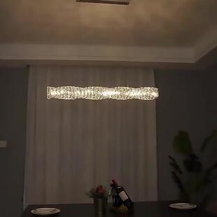 轻奢餐厅水晶吊餐灯现简约艺术饭厅台桌吧一字奢华代设计师389款