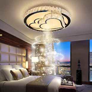 主卧室灯简约现代儿童房间灯led吸顶灯轻奢灯具 水晶灯2024年新款