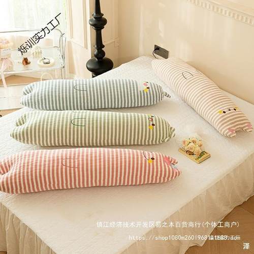 A类婴儿棉三层纱条童抱枕女生睡孕AL842562妇床上夹长觉腿侧睡枕