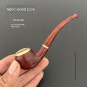 紫檀三用木制烟头金属过滤器干管 手工便携式 小男人 烟斗实木老式