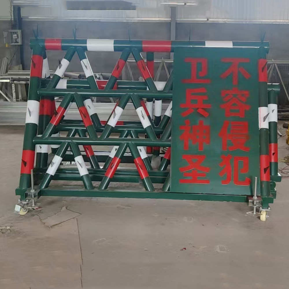 拒马可移动路障隔离栏 加油站学校冲撞路障 电动伸缩拒马护栏