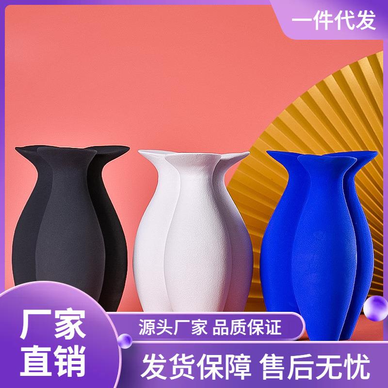 欧式景德镇陶瓷花瓶 台面酒柜玄关装饰花插摆件客厅电视柜摆设