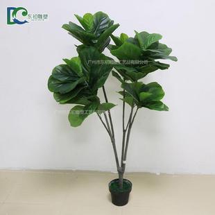 畅销新款 仿真植物盆栽琴叶榕高档手感叶仿真绿植北欧家具摆件