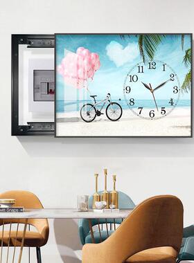 202QPN新2款电表箱饰画带钟表轻奢光影配电箱装遮挡挂画闸开电关