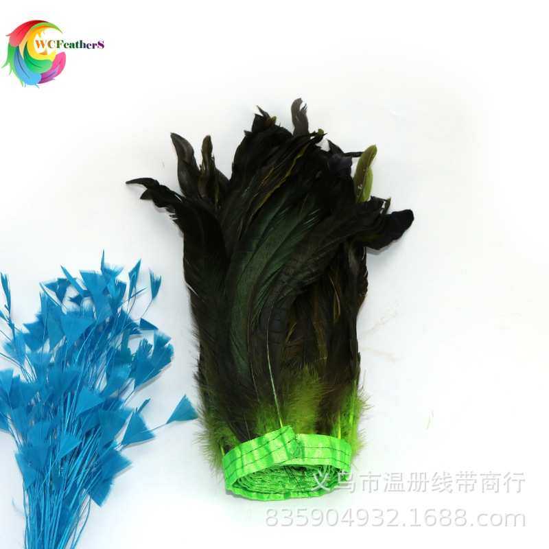 温册羽毛现货供应双色公鸡尾毛25-30cm布边2米一包彩色亮黑一包起,居家布艺,花边,淘宝优惠券,粉丝福利购,淘宝优惠卷