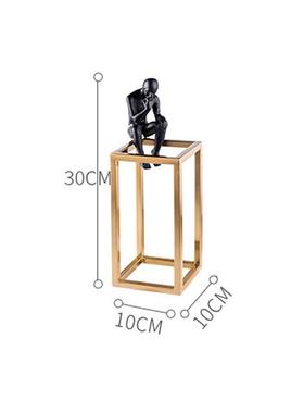 高档现代简约金房属方客框摆件样板间人物四摆设厅书书桌书柜酒柜