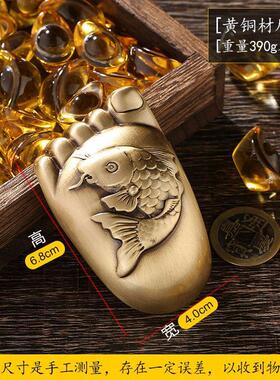 工艺品富足有余黄铜黄铜实心手把件桌面摆件镇纸新年礼品