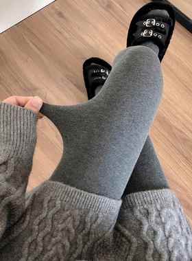 秋冬季加绒烟灰色连裤袜女加厚咖啡色打底裤袜保暖踩脚袜浅灰丝袜