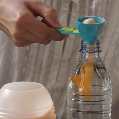 跨境新品Mess Free Measuring Funnel创意蛋白粉滑动勺防漏勺