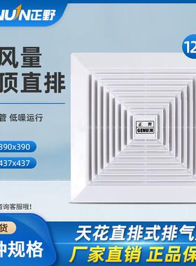 正野12寸天花直排式换气扇大风厕所吊顶厨房抽风排气扇APT30A