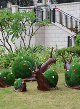 园林景观雕塑小品户外仿真动物绿植草皮植绒幼儿园盆景装饰品