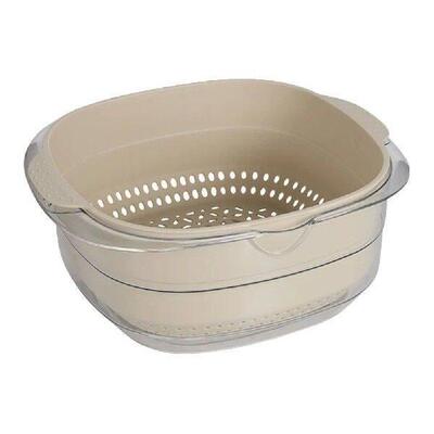 Plastic Colander Layered Vegetable Washing Strainer Kitchen
