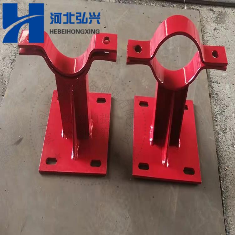 DN125烤漆泵管支架 混凝土泵管墙面固定支架 管道托架