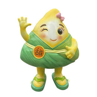 户外卡通粽子龙雕塑端午节日模型商场超市店面发光摆件美陈装 饰品