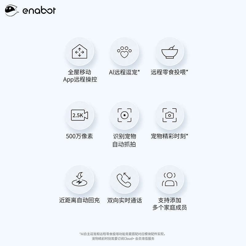 ROLA宠物陪伴机器人ebo逗宠自动喂食器app远程监控高清全屋移动